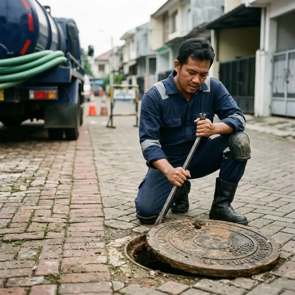 Teknisi bekerja profesional